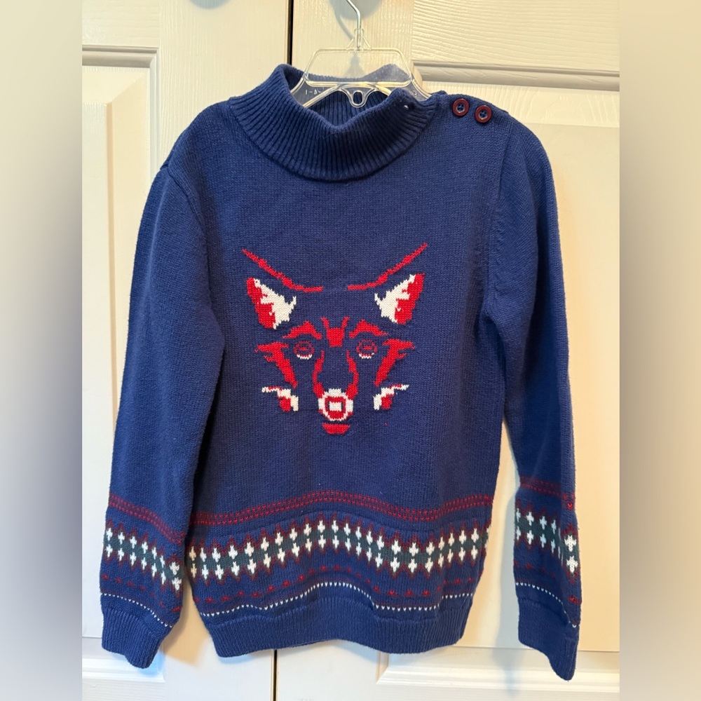 Sergent Major Blue Fox Pattern Sweater